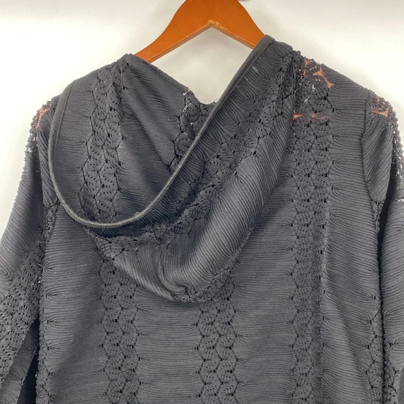 Dotti Swimsuit Dress Cover up Womens Size Small Black Hooded Lace up Breathable - Picture 8 of 11